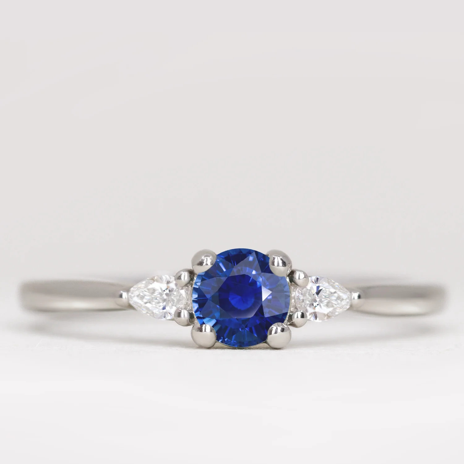 Elspeth - Round Cut Coloured Gemstone Trilogy Made-to-Order Engagement Ring - Image 15