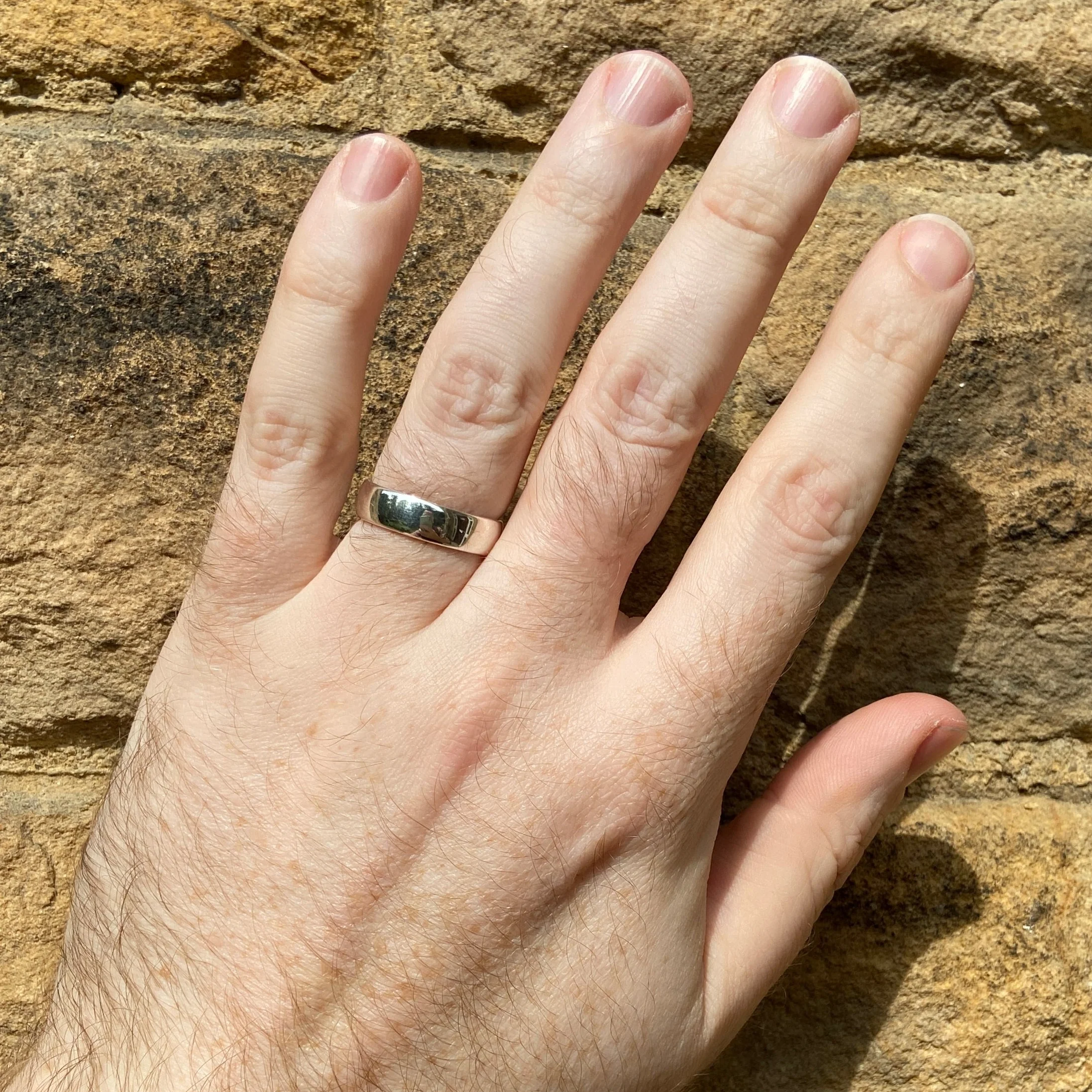 Barnaby - Hidden Pattern Honeycomb Mens Wedding Ring - Made-to-Order - Image 3