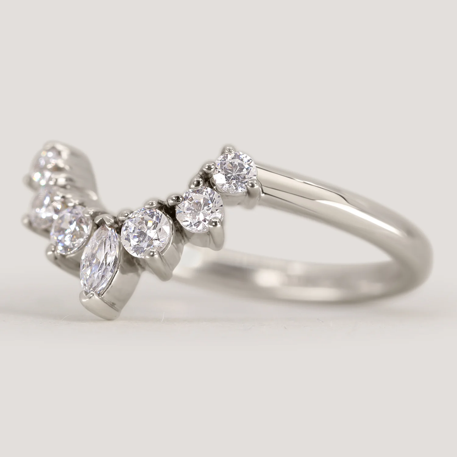 Joanie - Marquise Diamond Tiara Wedding Ring - Made-to-Order - Image 3