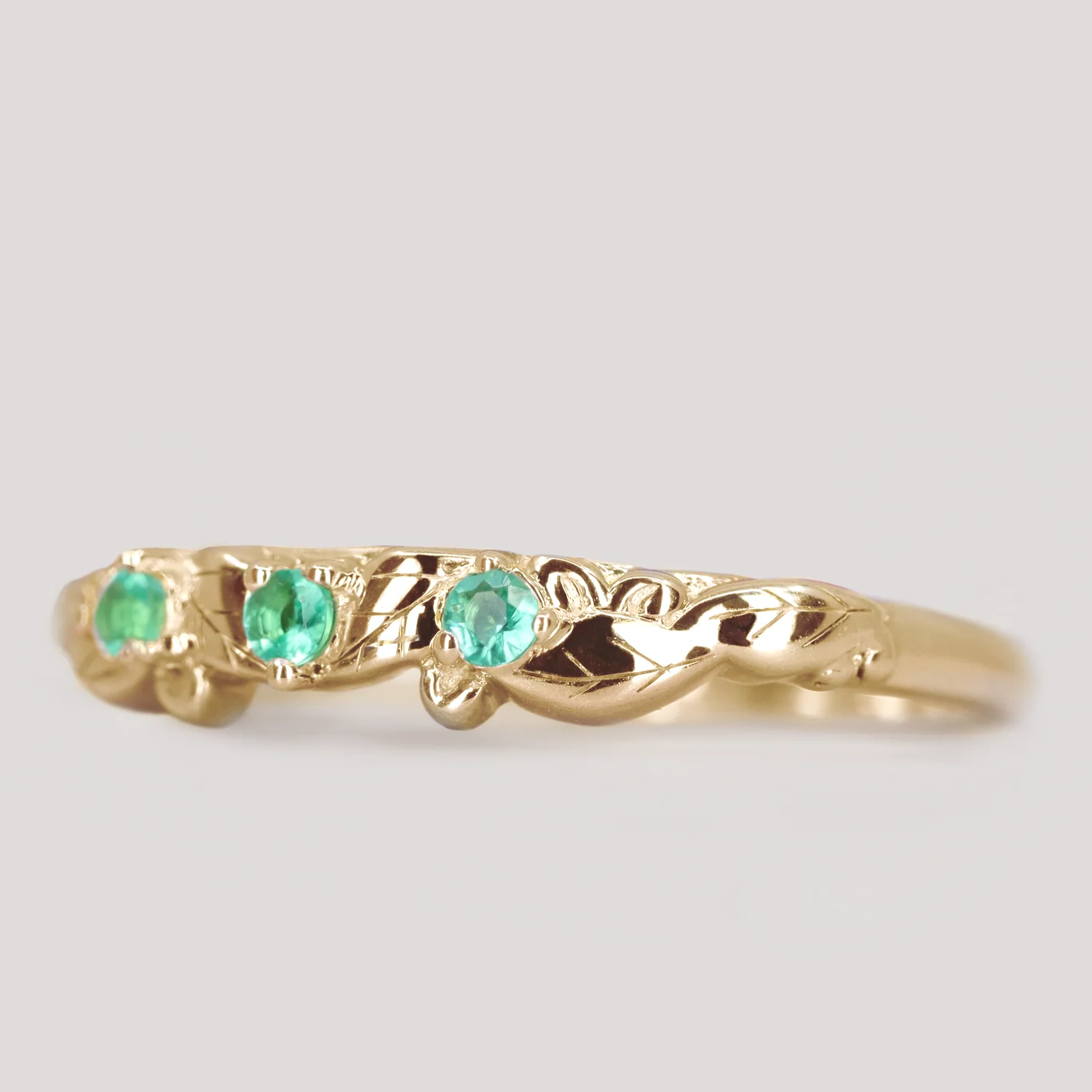 Willow - Floral Detail Diamond Set Wedding Ring - Made-To-Order - Image 7