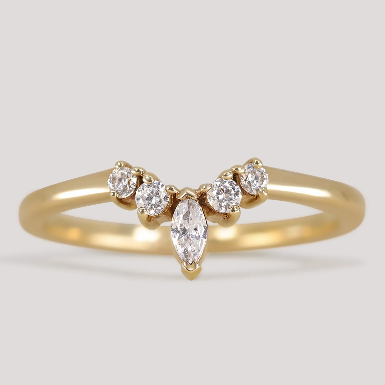 Winnie - Marquise Petite Tiara Style Diamond Wedding Ring - Made-To-Order - Image 5
