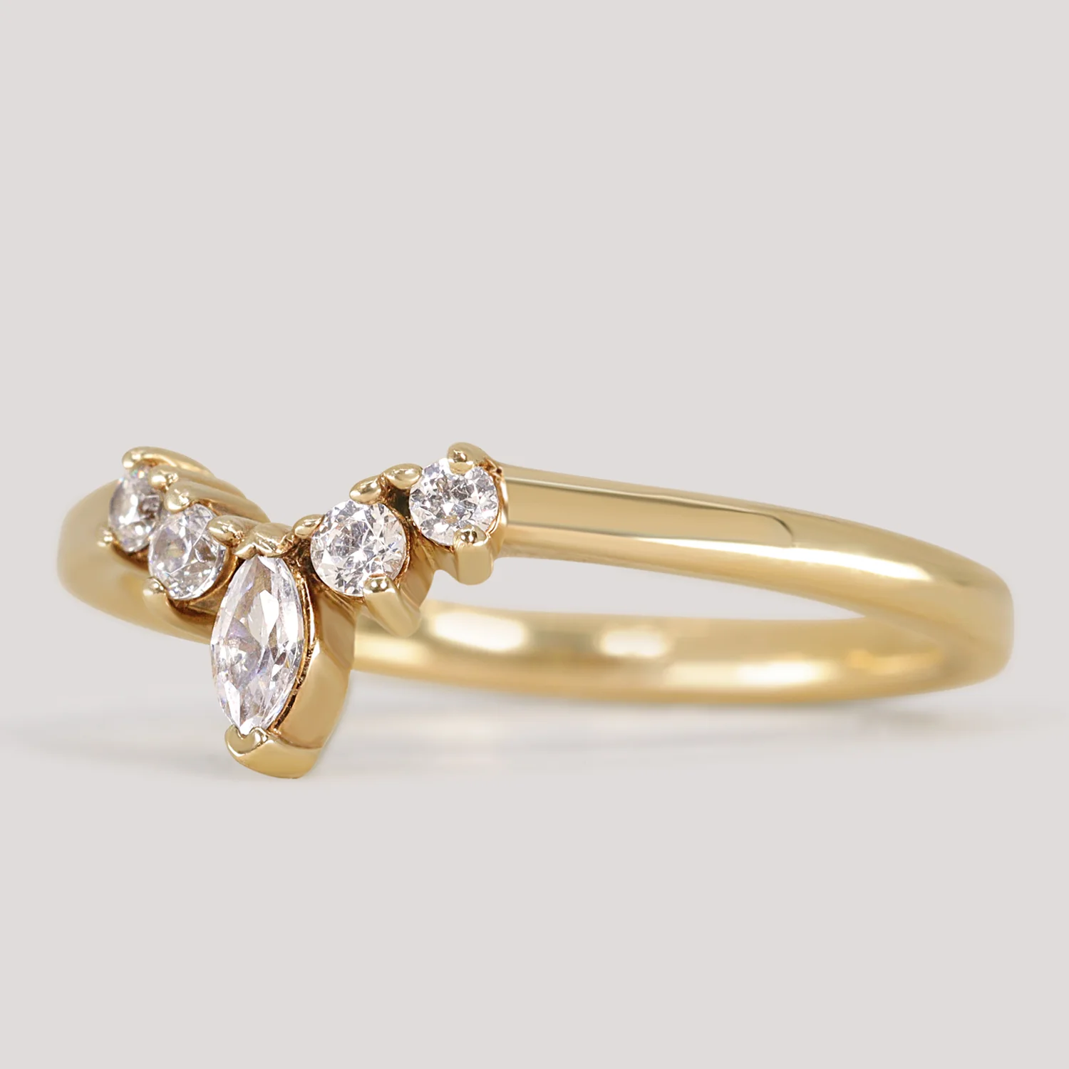 Winnie - Marquise Petite Tiara Style Diamond Wedding Ring - Made-To-Order - Image 8