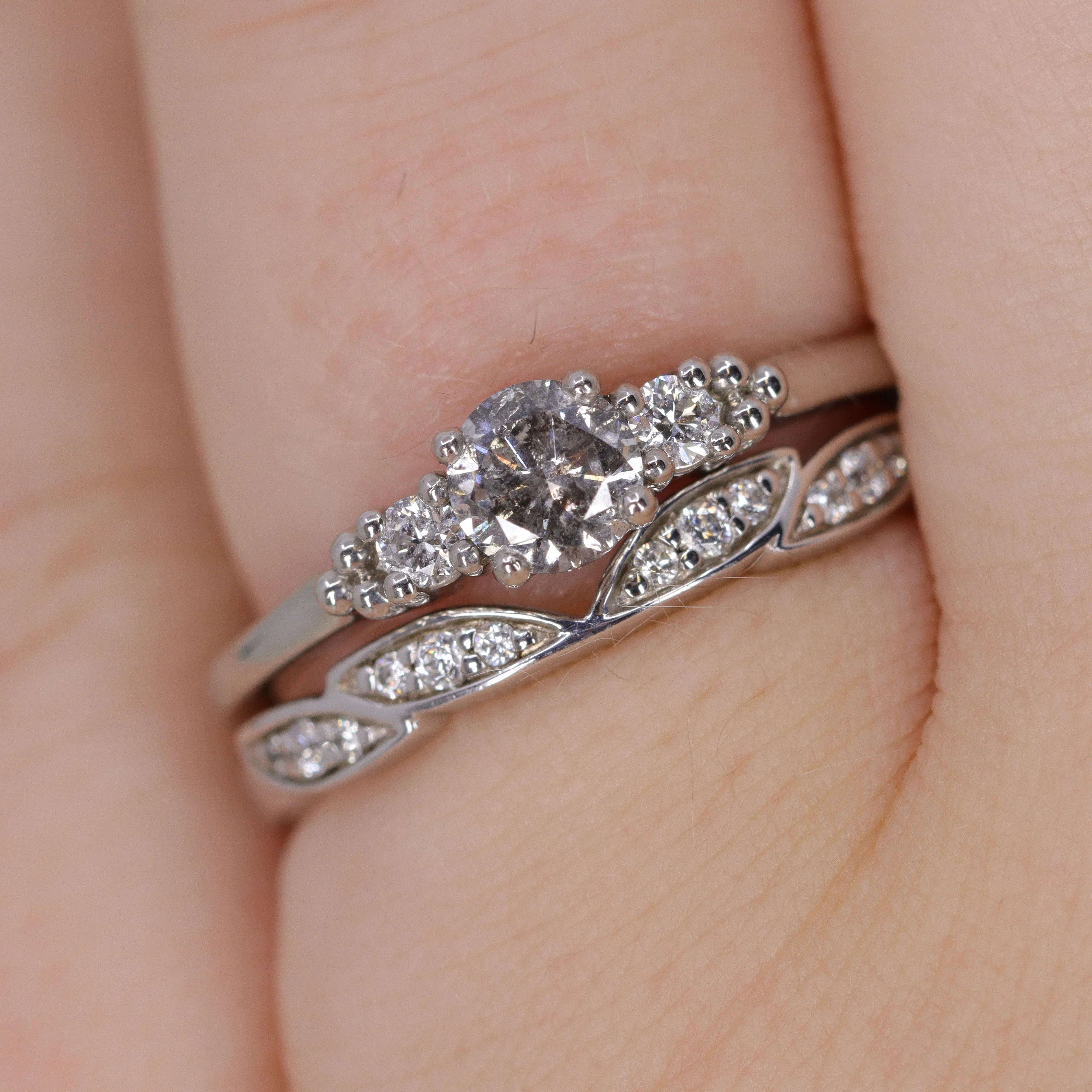 Zoey - Diamond Set Leaf Wedding Ring - Made-to-Order - Image 5